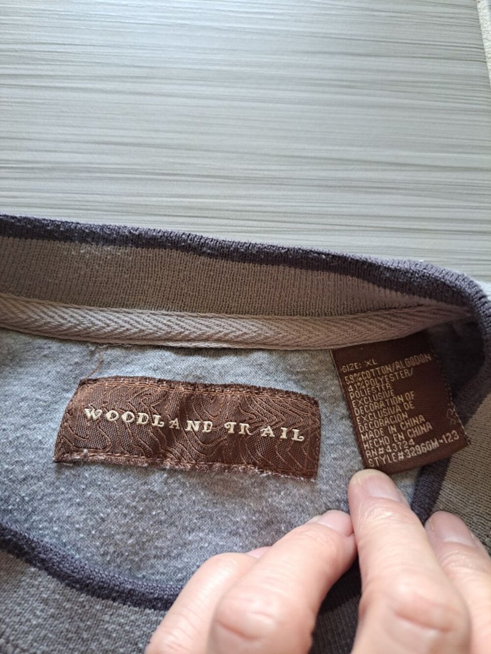 Vtg Woodland Trail Bald Eagle Embroidered Crewneck Sweatshirt Gray XL Grandpa - Picture 5 of 11